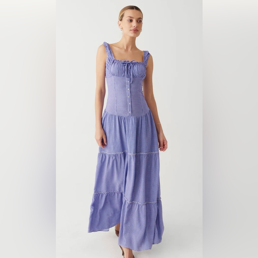 Frankie’s Bikinis Christabelle Ruffle Maxi-Sailor Gingham